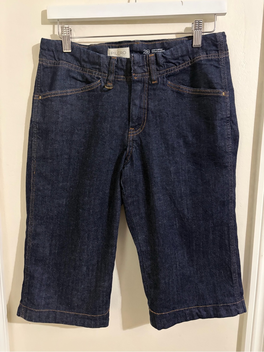 Pilcro Women Dark Blue Denim Bermuda